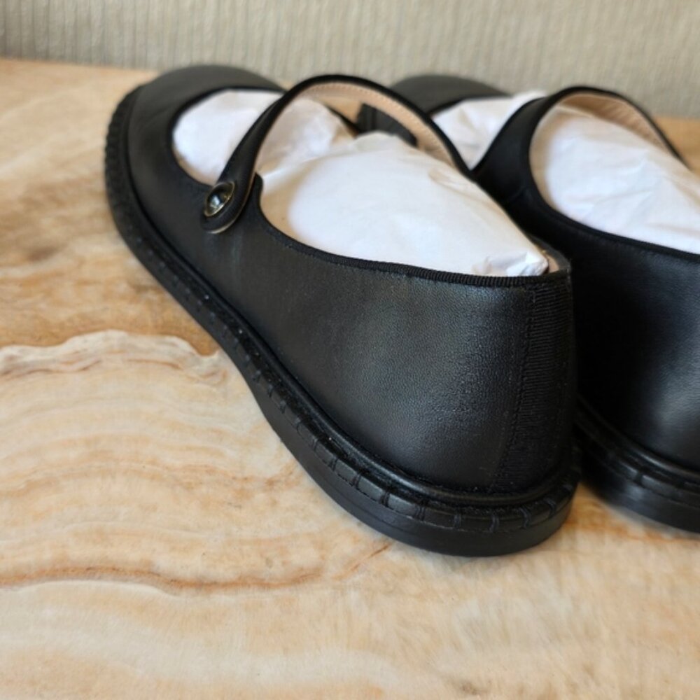 Chloe Black Leather Mary Jane Flats - Picture 6 of 8